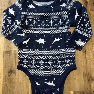 Old Navy Navy Blue Dinosaur Print Bodysuit